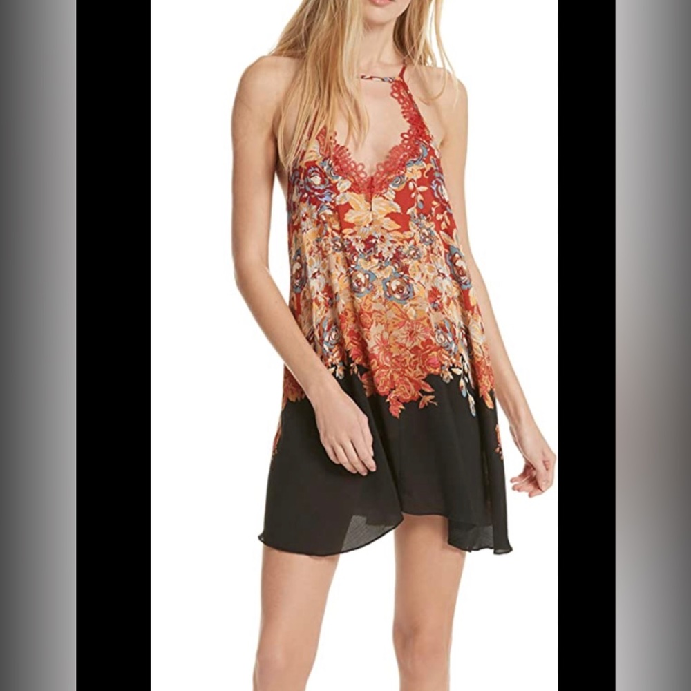 Free People Intimately Womens Haze Floral Shift Mini Dress Size XS